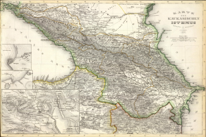 Eine alte Karte des Königreichs Iran aus dem Jahr 1856, gerahmt und mit den Provinzen Irans und Iraks dargestellt.