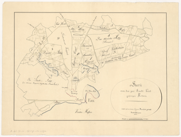Ein detailliertes altes Stadtplan von Stuttgart, Deutschland, der Straßen, Gebäude, Sehenswürdigkeiten und Text zeigt, der Informationen über die Bevölkerung, Straßen und Sehenswürdigkeiten bereitstellt.