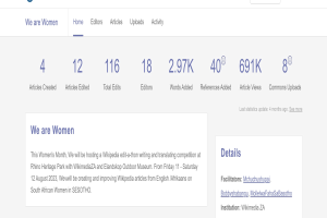 Screenshot einer Google-Suchergebnisseite für "we are women" mit Text, Zahlen und einer Suchleiste.